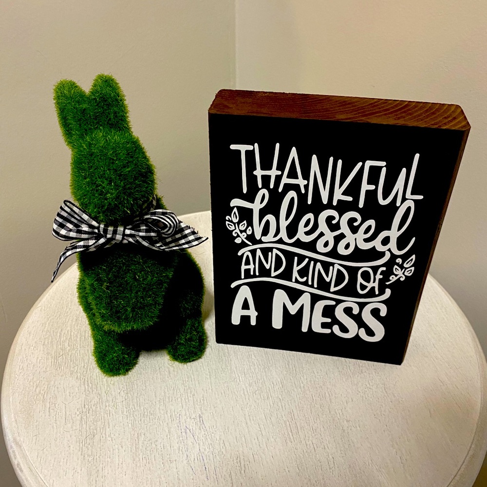 Thankful Blessed Wooden Sign Decor
